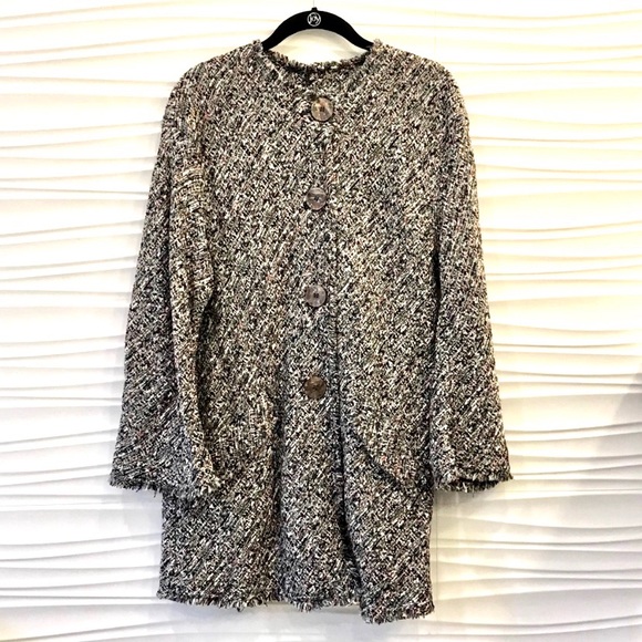 NWT Zara tweed coat w/buttons size M - Picture 6 of 8